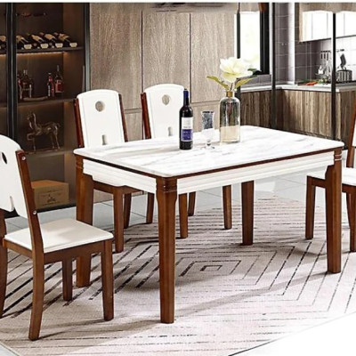 Bộ Bàn Ăn Mặt Đá Chữ Nhật Tundo HHP-BBA823-14 Cao Cấp