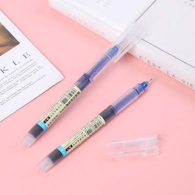 Combo 10 Bút Gel Nước Dạng Mực Lỏng Đầu Kim 3 Điểm 0.5mm Thiết Kế Đơn Giản Ống Mực Lớn Màu Xanh