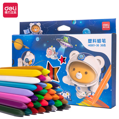 Bộ Bút Sáp Màu Hữu Cơ Cho Bé Tập Vẽ Tranh Tô Màu Deli - Không Phai Màu An Toàn Cho Trẻ Không Dính Tay - Phù Hợp Mĩ Thuật Học Sinh