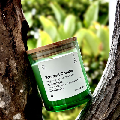 Nến thủy tinh ombre xanh lá 230g