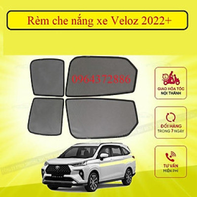 Rèm che nắng nam châm xe Toyota Veloz 2022+, bộ 4 tấm cho 4 cửa, hàng cao cấp nhất, vừa khít kính