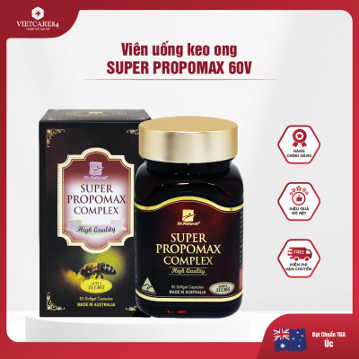 Viên uống keo ong tăng cường hệ miễn dịch, tăng sức đề kháng nhập khẩu chính hãng Úc SUPER PROPOMAX COMPLEX (60 viên) chiết xuất từ Keo Ong giúp tăng cường sức khỏe, nâng cao sức đề kháng, nâng cao thể trạng cho cơ thể