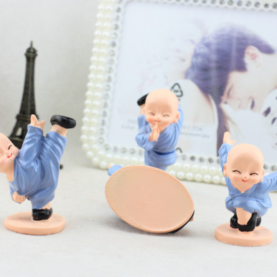 Combo 4 Tượng Chú Tiểu Đánh Võ Dễ Thương Trang Trí Xe Hơi, Bàn Làm Việc, Bonsai PaKaSa