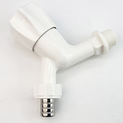 Bộ 3 vòi hồ tay núm tròn nhựa PP trắng, thân ngắn, ren 21-27mm Eurolife EL-HN05 (Trắng) (3 cái)