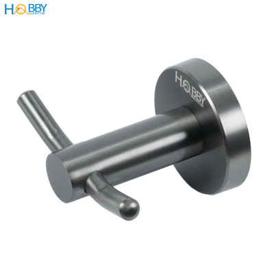 Móc treo đồ có 2 chấu ngang inox 304 sơn đen Hobby home decor T2X
