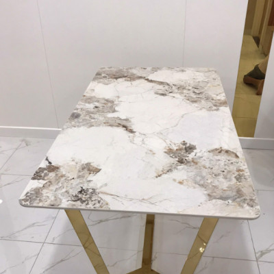 Bàn ăn mặt đá Juno Sofa chân Concorde inox kích thước 1m4 x 80 x 75cm