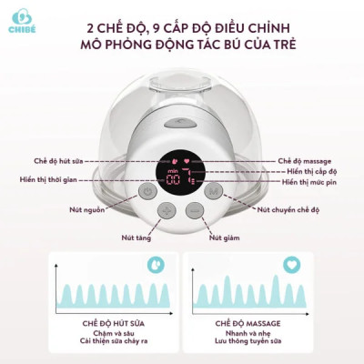 Máy hút sữa rảnh tay CHIBE CB019 - Hàng Chính Hãng