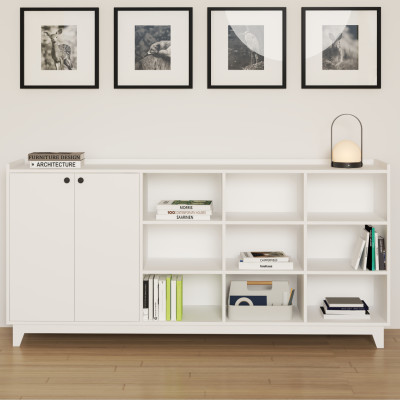 [Happy Home Furniture] KINA , Tủ lưu trữ 2 cửa mở- 9 ngăn , 200cm x 40cm x 96cm ( DxRxC), TCM_041