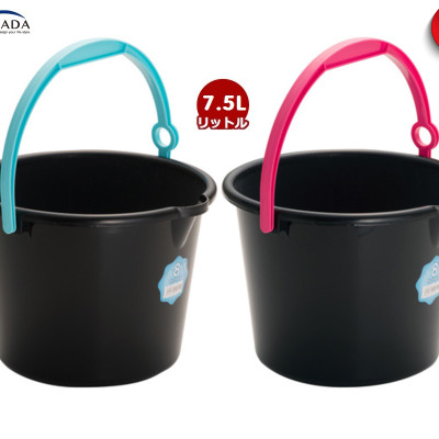 Xô nhựa có quai xách Yamada 7.5L - màu đen, làm từ nhựa PP cao cấp - nội địa Nhật Bản