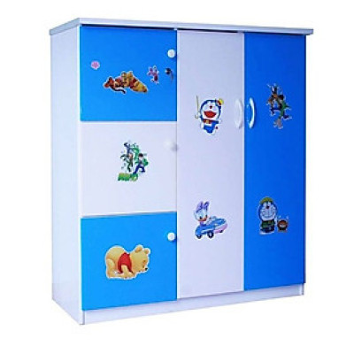 Tủ nhựa Đài Loan 2 cánh to và 3 cánh nhỏ T316 (Xanh dương)