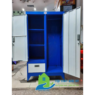 Tủ sắt quần áo dày sơn tĩnh điện có hộc kéo ngang 90 cao 1m8