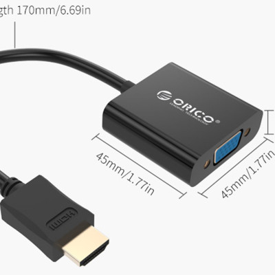 Bộ Chuyển HDMI Sang VGA Orico DHTV-C20 - Hàng Chính Hãng