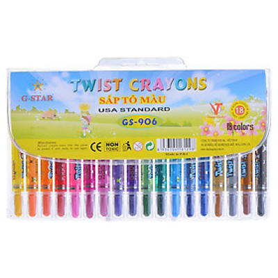 Bút Sáp Vặn Ngắn HQ G-Star 906-18 - Giao Mẫu Ngẫu Nhiên