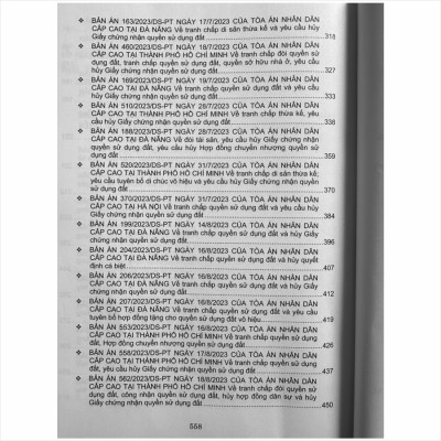 Tuyển Tập Các Bản Án Của Tòa Án Nhân Dân Cấp Cao về Quyền Sử Dụng Đất và Tài Sản Gắn Liền Với Đất (Dành cho Thẩm phán, Thẩm tra viên, Hội thẩm, Kiểm sát viên, Luật sư và các học viên tư pháp) - TS. Trần Văn Hà (V2445A)
