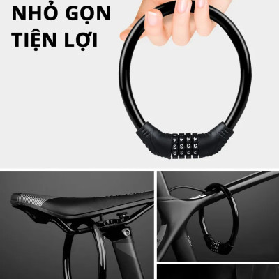 Khóa Dây Xe Đạp Bảo Hành 12 Tháng Khóa Cổng Chống Trộm Xe Máy Chống Cắt  Mật Mã 4 Số Lõi Thép Cao Cấp Cleacco Boro Sport