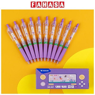 Hộp 10 Bút Gel Quick Dry 0.5 mm - Thiên Long GEL-057 - Mực Tím