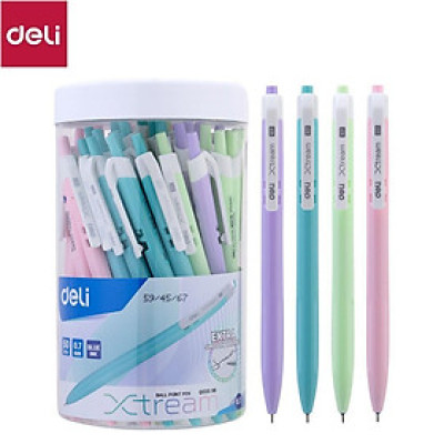 Bút bi dầu Deli - 0.7mm đầu bấm - 50 chiếc/hộp - EQ03336/EQ03236/EQ02836 