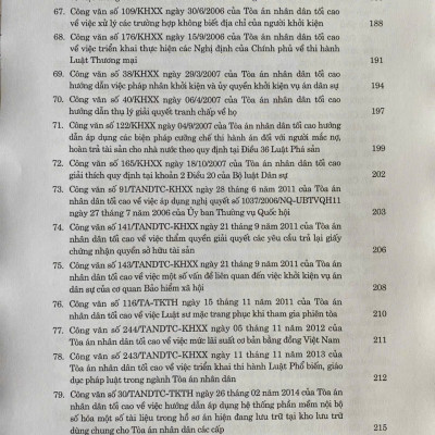 Hệ thống Công văn hướng dẫn nghiệp vụ của Tòa án nhân dân tối cao trong lĩnh vực Dân sự và Tố tụng Dân sự (từ năm 1986 đến năm 2023)