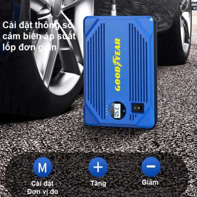 Bộ kích, kiêm bơm lốp và sạc dự phòng dung lượng 10.400mAh dùng cho ô tô - Thương hiệu Mỹ cao cấp Goodyear GY-5282 [BẢO HÀNH CHÍNH HÃNG 12 THÁNG] 