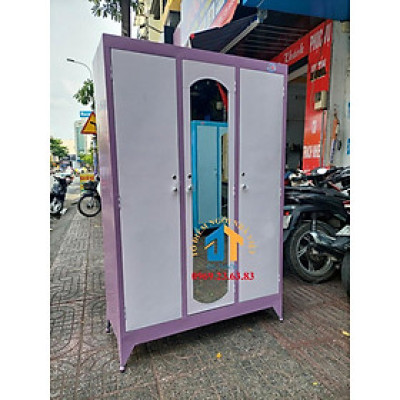 Tủ sắt quần áo 1m2x1m8 màu tím