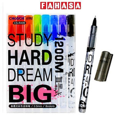 Hộp 8 Bút Gel 8 Màu 0.5 mm - Chosch R499