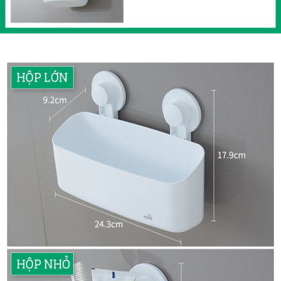 Hộp Treo Tường Đa Năng Dùng Để Dầu Gội, Bàn Chải, Kem Đánh Răng ,... Phong Cách Hàn Quốc FEIDASH - Dán Tường Tiện Lợi, Không Cần Khoan Đục - Màu Trắng Tinh Tế Sang Trọng