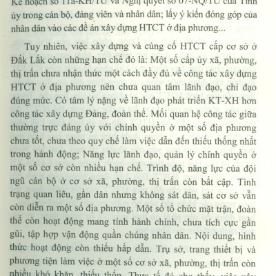 Xây Dựng Hệ Thống Chính Trị Cấp Cơ Sở Tại Tỉnh Đắk Lắk Hiện Nay (Sách chuyên khảo)