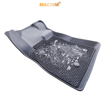 Thảm 2 lớp (sd3) dạng lưới lục giác Hyundai Accent 2024+ (đen) bề mặt cao su siêu sạch nhãn hiệu Macsim