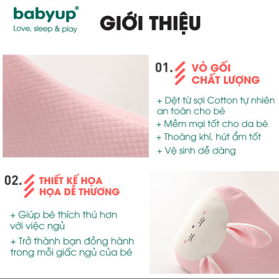 Gối cho bé Babyup, cao su non cao cấp, mềm mại, thoáng khí, giúp con ngủ ngon hơn - Dành cho bé từ 5 tháng đến 4 tuổi