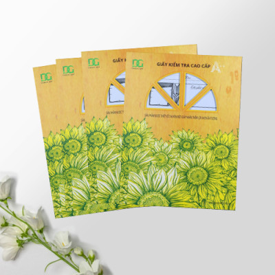 Giấy kiểm tra 4 ô ly màu trắng tự nhiên chống lóa chống hằn lem kẻ ô rõ đẹp, giấy rất dày 100gsm,15 tờ đôi GKT04 Green Art - Hàng chính hãng