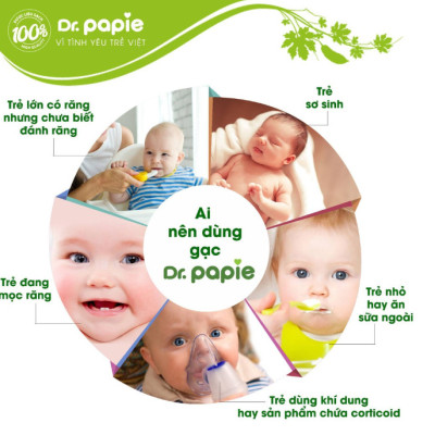 Gạc Rơ Lưỡi, Vệ Sinh Răng Miệng Cho Bé Dr Papie (1 hộp 30 gói)