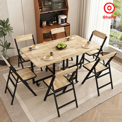 [ Miễn phí giao hàng và lắp đặt tại TP.HCM] Bộ bàn ăn thông minh xếp gọn đa năng có ghế và bánh xe Ohaha - BA013