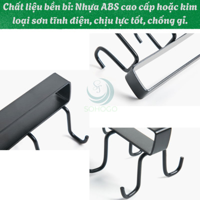 Móc Treo Đa Năng Gắn Dưới Kệ Bếp 10 MóC- Giá Treo Đồ Nhà Bếp Thông Minh Móc Treo Dưới Gầm Tủ – Tiết Kiệm Không Gian Kệ Treo Dụng Cụ Nhà Bếp Gắn Tủ Móc Treo Ly Tách và Đồ Nhà Bếp Dưới Kệ 10 Móc