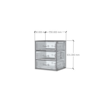 HAPPY FURNITURE , ZACY - Tủ lưu trữ 3 ngăn kéo , THK_214 , 55cm x 45cm x 63cm DxRxC, Sản phẩm phổ thông