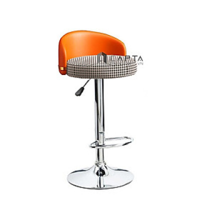 Ghế đảo bếp Ghế quầy bar lưng tựa thấp chân tăng giảm thép mạ chrome CB2291-P