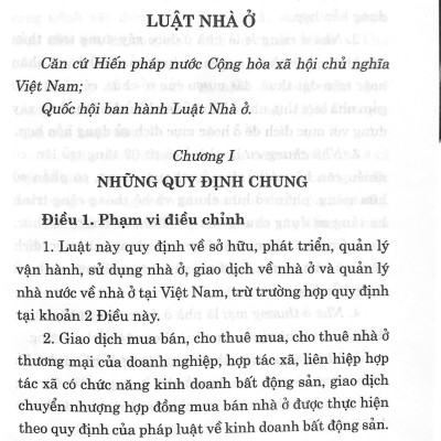 Luật Nhà Ở năm 2023 (Sửa đổi, bổ sung năm 2024)