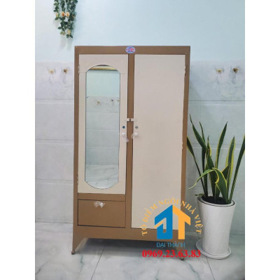 Tủ sắt quần áo ngang 0.9m x cao 1m8 (Đỏ)
