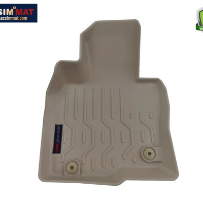 Thảm lót sàn xe ô tô Mazda CX8 Nhãn hiệu Macsim chất liệu nhựa TPV cao cấp màu be (FDW-179) - 3 hàng ghế