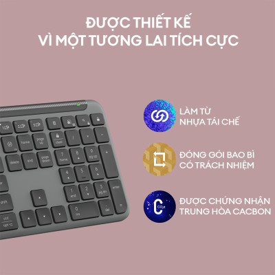 Bàn phím không dây mỏng Logitech Signature K950 - Hàng Chính Hãng