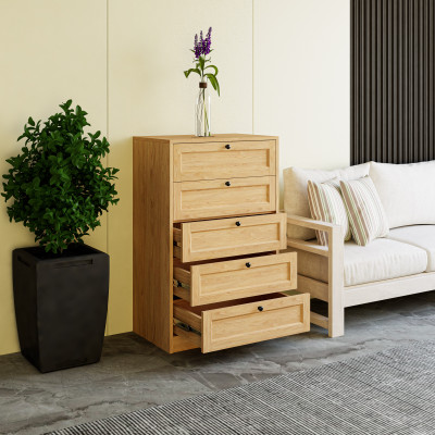 HAPPY FURNITURE , MATTA - Tủ lưu trữ 5 ngăn kéo, THK_223 , 64cm x 40cm x 101cm DxRxC