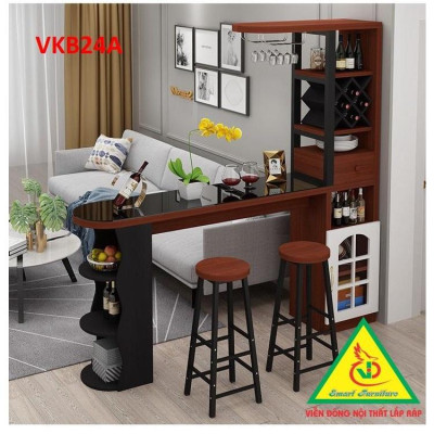 Quầy bar mini kết hợp tủ rượu VKB24A ( không kèm ghế) - Nội thất lắp ráp Viendong Adv