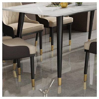 Bộ bàn ghế phòng ăn Tundo mặt đá cẩm thạch kèm 4 ghế