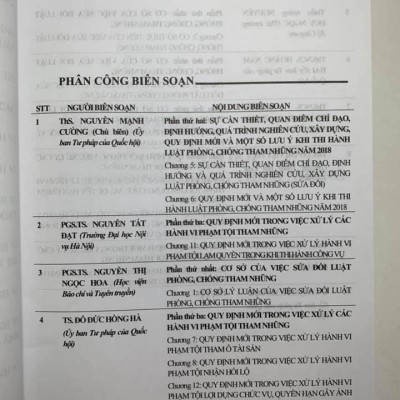 Pháp Luật về phòng, chống tham nhũng và xử lý các hành vi phạm tội