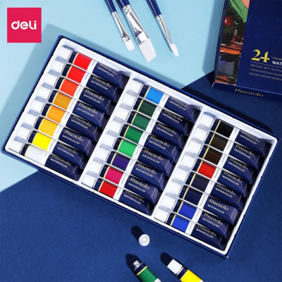 Hộp Màu Nước Acrylic Dạng Tuýp 5ml Cao Cấp BST Finenolo Chuyên Nghiệp Deli - Tô Đất Sét, Đất Nặn Tự Khô, Vẽ Túi Vải Tote, Quần Áo DIY, Giày, Tranh Tường, Đa Chất Liệu, Tươi Sáng, Nhanh Khô - Nhiều Phân Loại - EC19