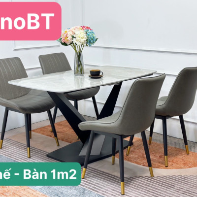 (Khuyến Mãi ) Bộ Bàn Ăn Mặt Đá Cao Cấp 2023 Hàng Sẵn Kho Đủ Màu Lựa Chọn 