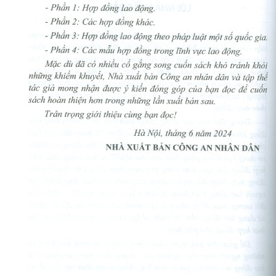 Hợp Đồng Trong Lĩnh Vực Lao Động (Sách chuyên khảo) - PGS. TS. Trần Thị Thuý Lâm, TS. Đỗ Thị Dung đồng chủ biên