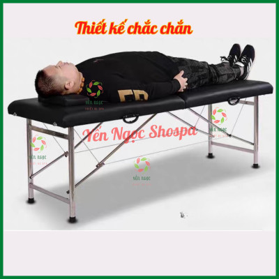 Giường Spa Massage Cao Cấp Gấp Gọn - Giường Vali Chân Inox,Gỗ Hỗ Trợ Phun Xăm, Massage