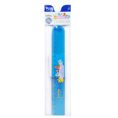 Thước Nhựa 18 cm Pokemon - Plus 900-V063 - Màu Xanh Dương