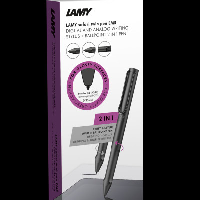 Bút điện tử cao cấp Lamy Safari Twin pen all black EMR POM