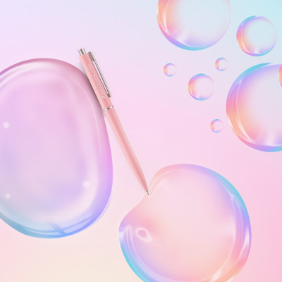 Combo 05 Bút bi Bitex B04 mực ULV màu xanh tip ngòi 0.5mm ( thân màu ngẫu nhiên)